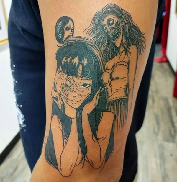 Geometric Junji Ito Tattoo