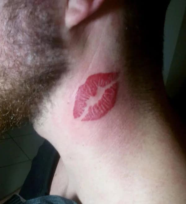 Feisty Neck Lip Tattoo