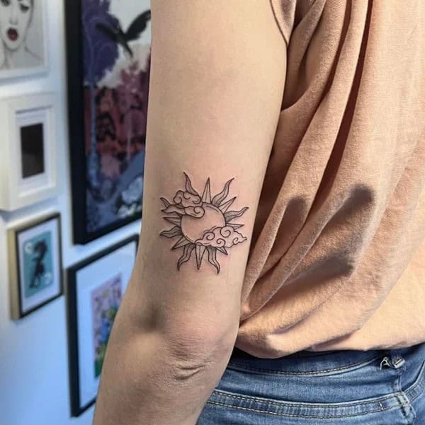 Sun and Cloud Tattoo