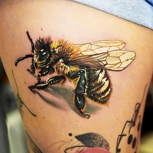 Realistic Bee Tattoo