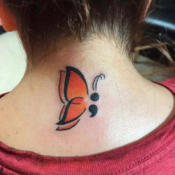 Butterfly Semicolon Tattoos