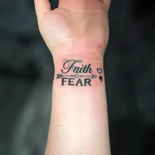 Faith Semicolon Tattoo