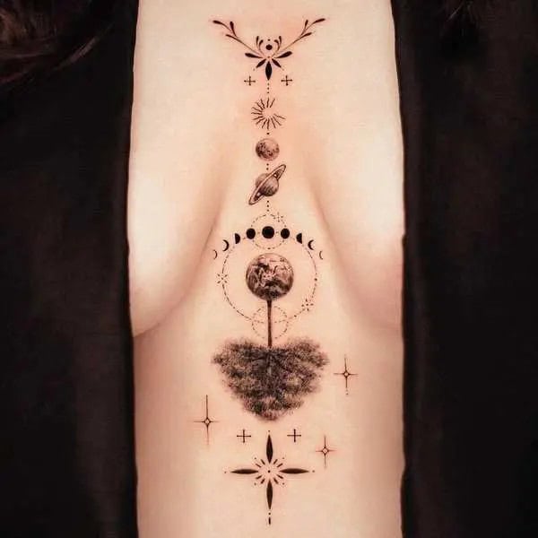 Earth Sternum Tattoo