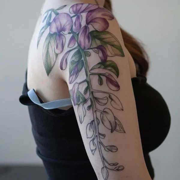 Wisteria Thigh Tattoo