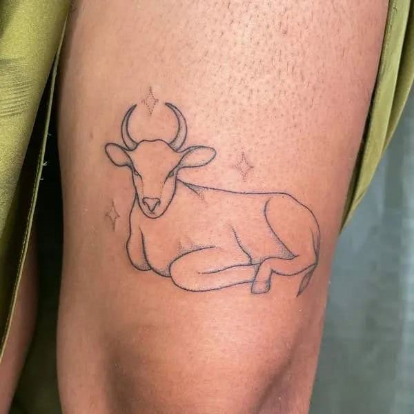 Cow Outline Tattoo