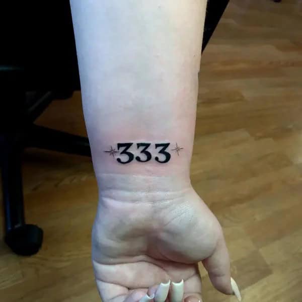 333 Behind The Neck Tattoo