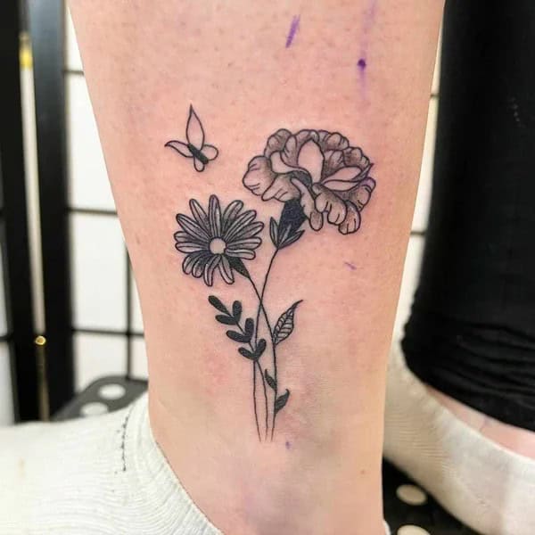 Carnation Birth Flower Tattoo