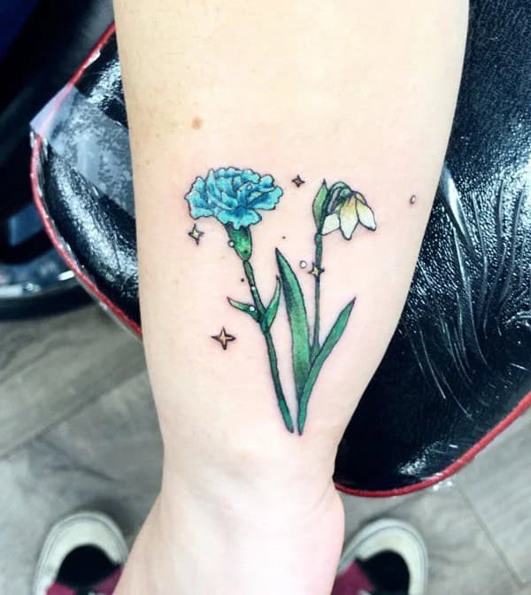 January Birth Flower Wrist Tattoo