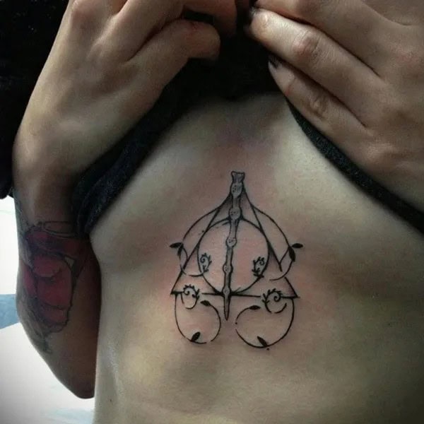 Geometric Tattoo Under Breast