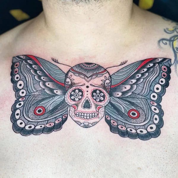 Butterfly Sugar Skull Tattoo