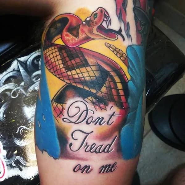 “Don’t Tread On Me” Back Tattoo