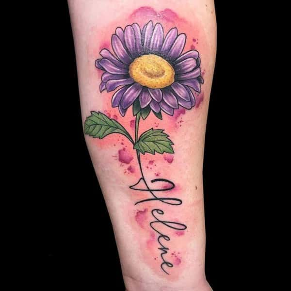 Watercolor September Birth Flower Tattoo