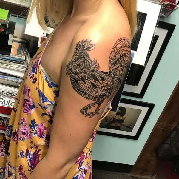 Tribal Rooster Tattoo