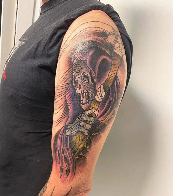 Grim Reaper Arm Tattoo