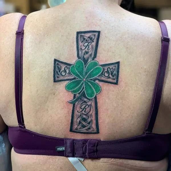 Celtic Cross Back Tattoo