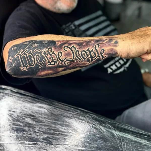 We The People Forearm Tattoo