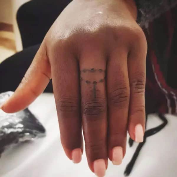 Rosary Finger Tattoo