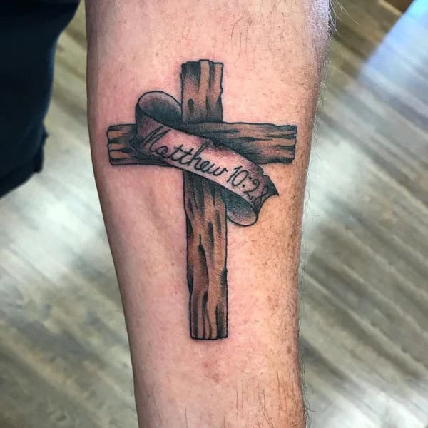 Wooden Cross Tattoo