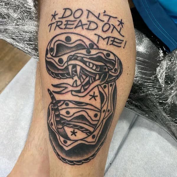 “Don’t Tread On Me” Back Tattoo