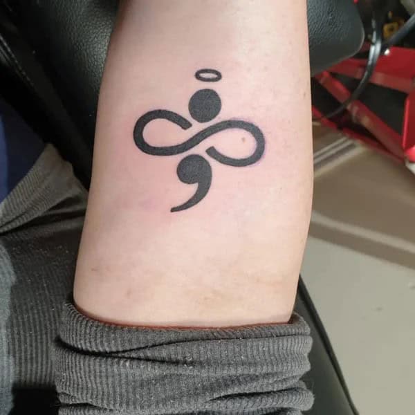 Semicolon Infinity Tattoo