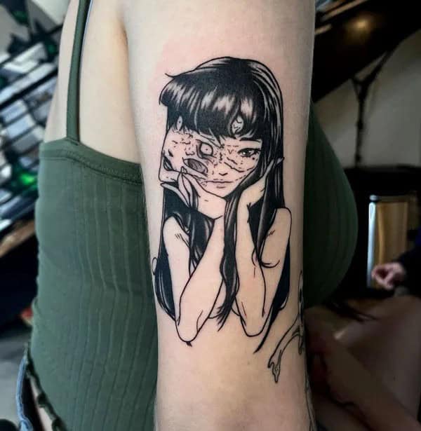 Geometric Junji Ito Tattoo