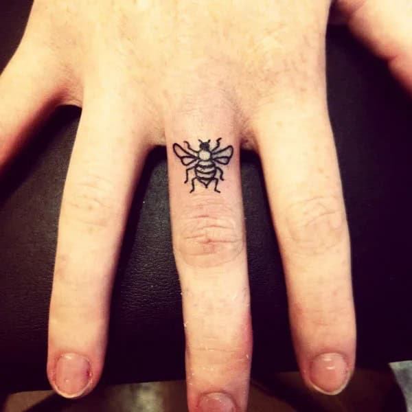 Finger Bee Tattoo