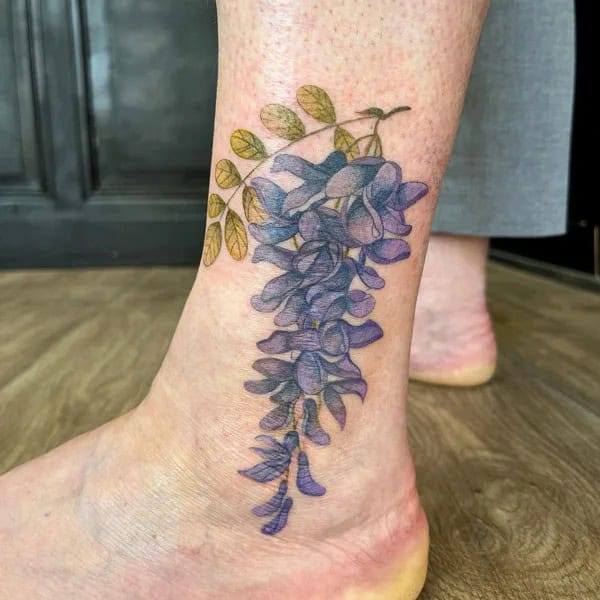 Wisteria Thigh Tattoo