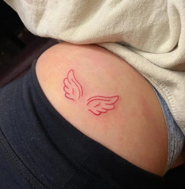 Red Angel Wings Tattoo