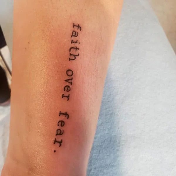 “Faith Over Fear” Cancer Tattoo