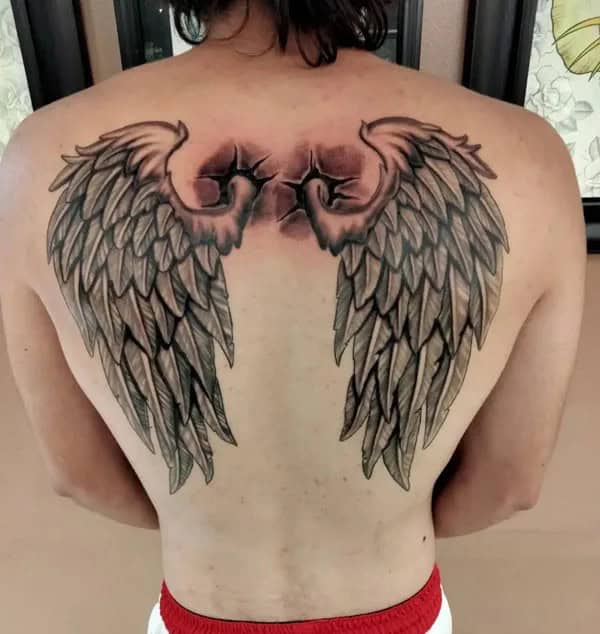 Angel Wings Tattoo On The Back