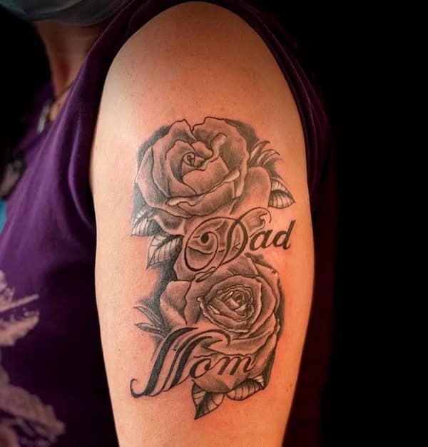 Mom and Dad Flower Tattoo