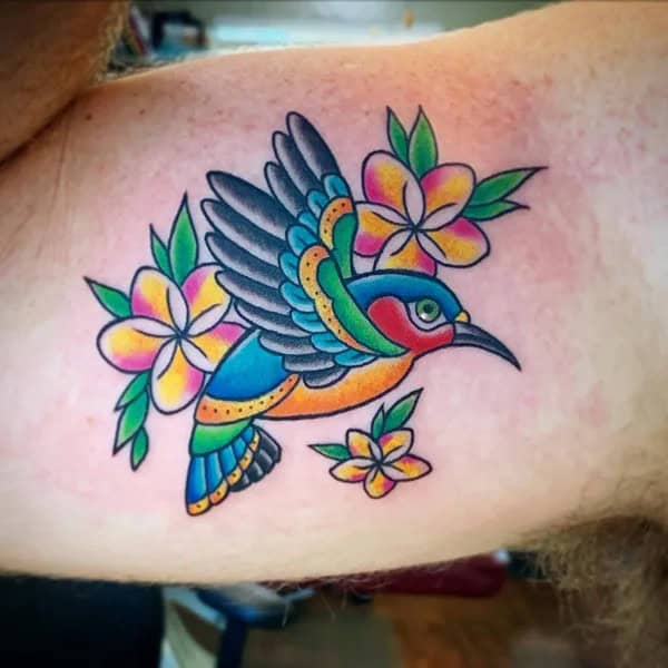 Traditional Hummingbird Tattoo