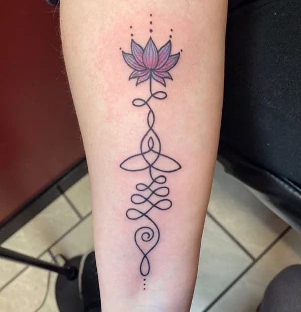 Unalome Lotus Tattoo