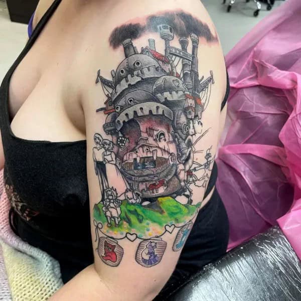 Sleeve Howl’s Moving Castle Tattoo