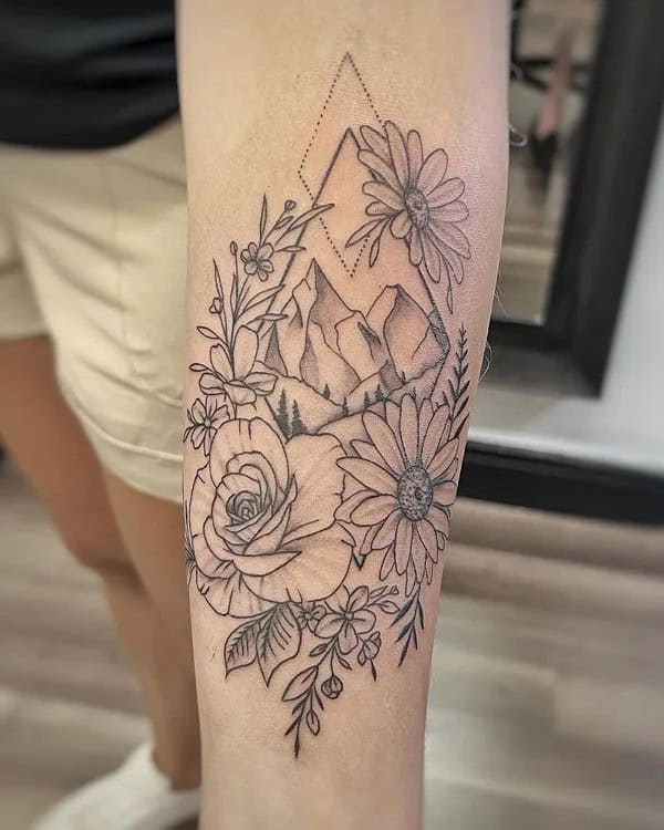 Geometric Mountain Tattoo