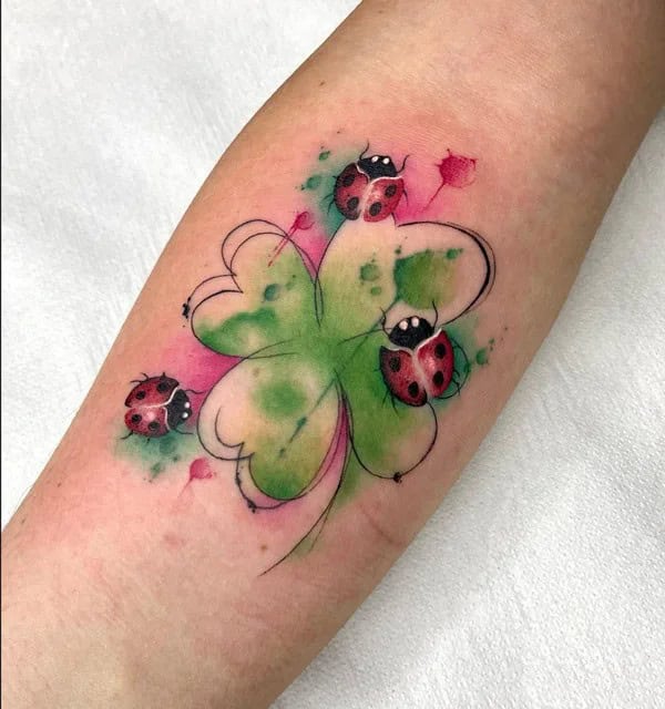 Watercolor Ladybug Tattoo