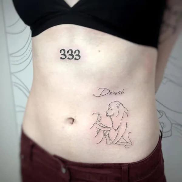 333 Behind The Neck Tattoo