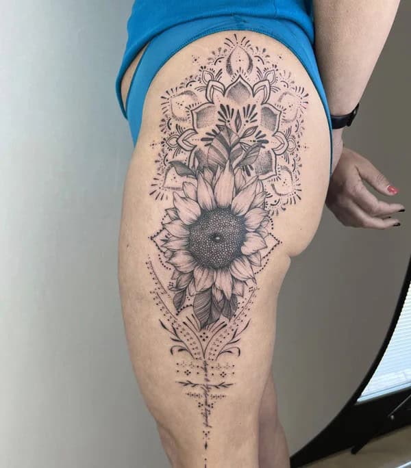 Sunflower Mandala Tattoo