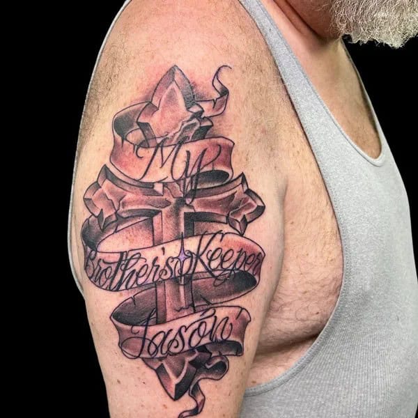 My Brother’s Keeper Cross Tattoo