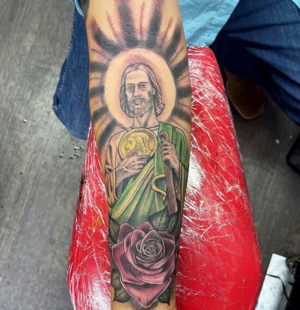 San Judas Flag Tattoo