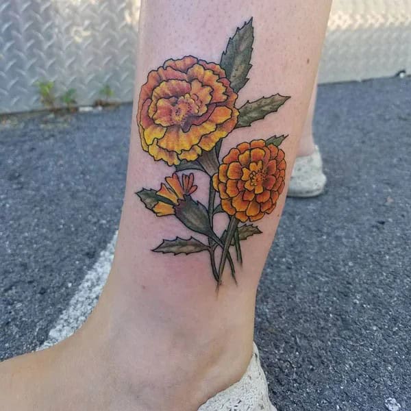 Marigold and Carnation Tattoo