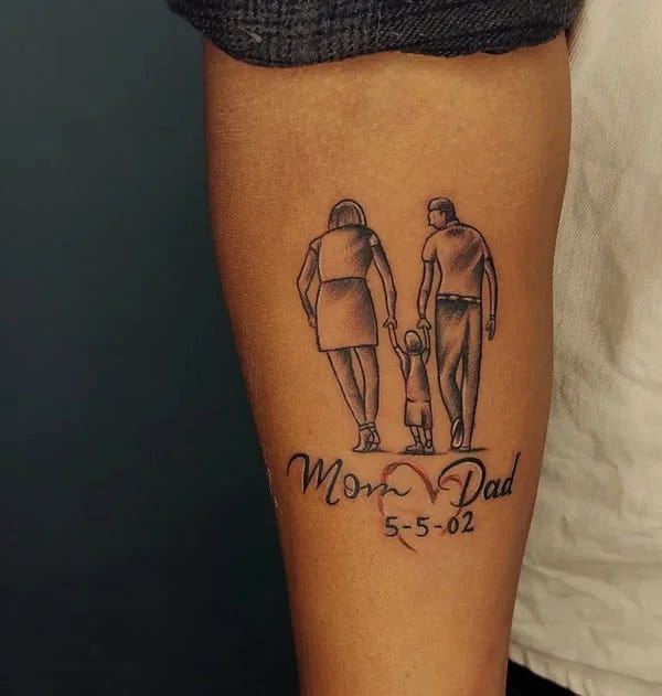 Mom and Dad Flower Tattoo