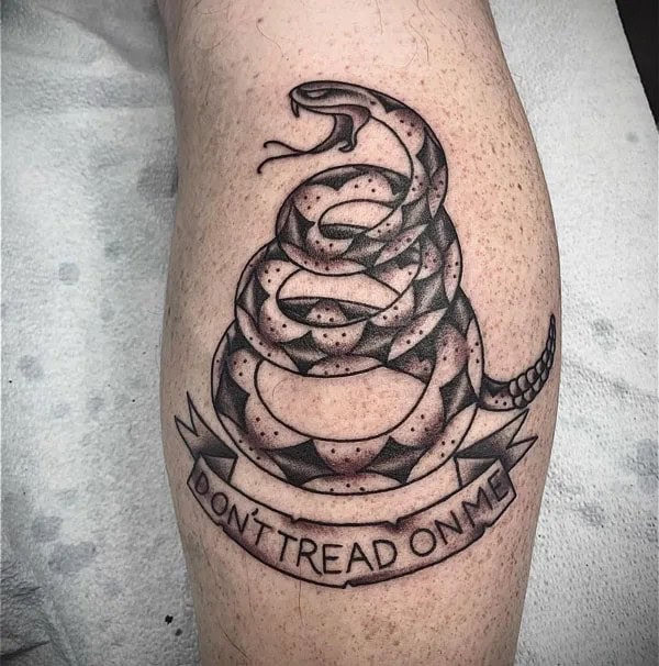 “Don’t Tread On Me” Back Tattoo