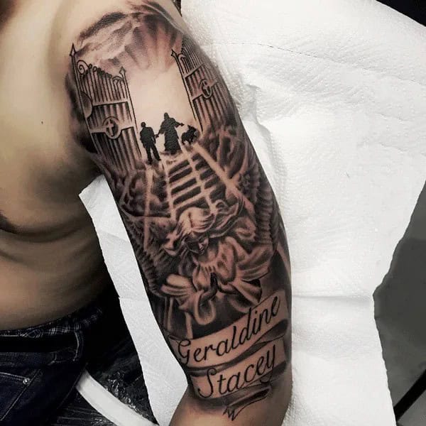 Gates of Heaven Name Tattoo