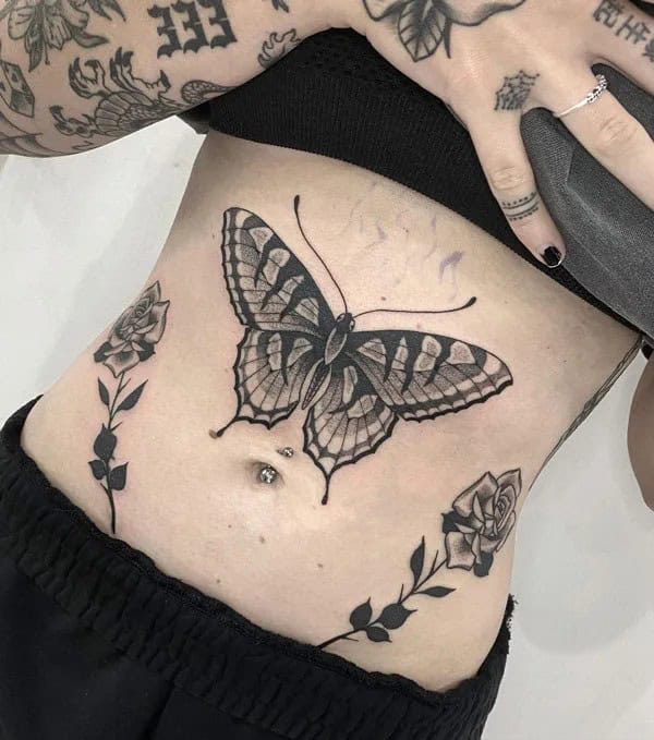 Patchwork Butterfly Tattoo