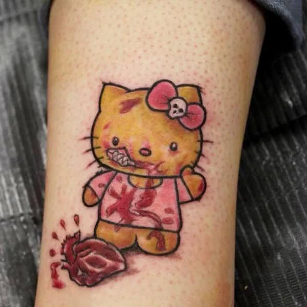 Ankle Hello Kitty Tattoo