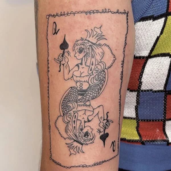 Neo Traditional Queen of Spades Tattoo