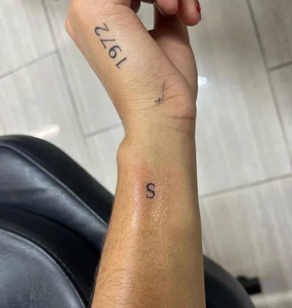 Initial S Tattoo