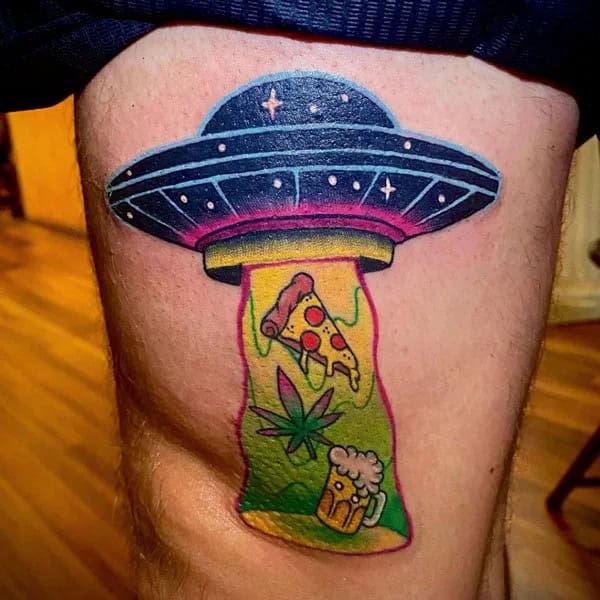 Alien Weed Tattoo