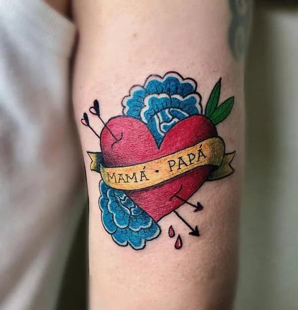 Mom and Dad Flower Tattoo